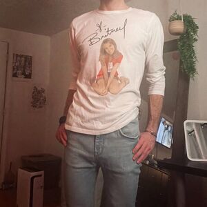 'Britney Spears' White Long Sleeve Tee (M)